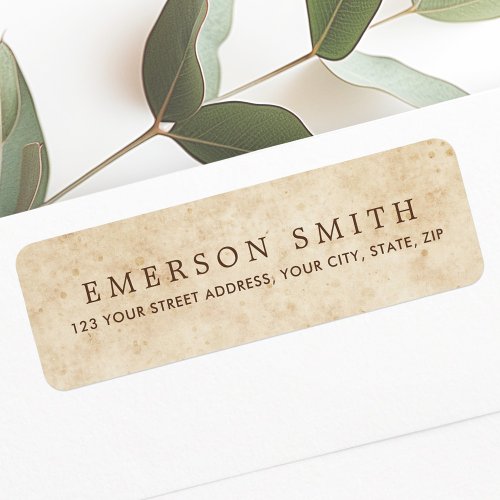 Vintage aged parchment elegant return address label