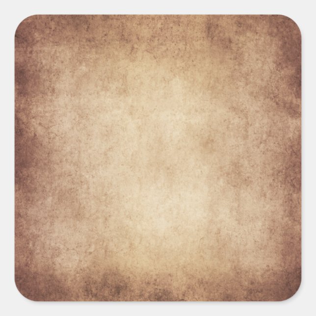 Vintage Aged Parchment Paper Template Blank Square Sticker (Front)