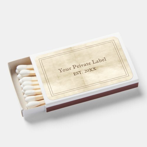 Vintage Aged Parchment Your Private Label  Matchboxes