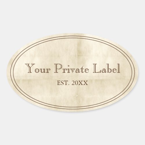 Vintage Aged Parchment Your Private Label Oval