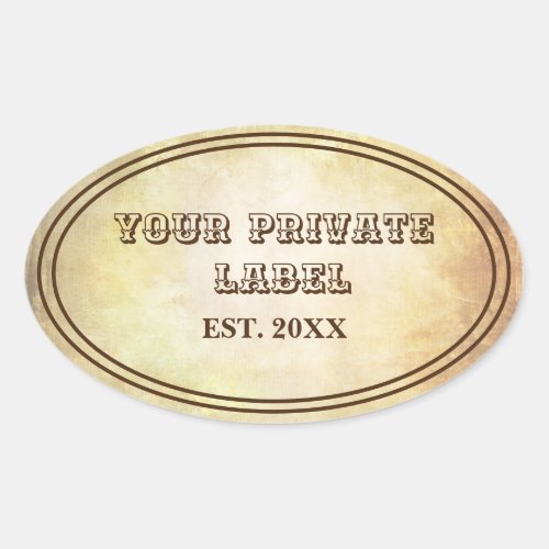 Vintage Aged Parchment Your Private Label Oval