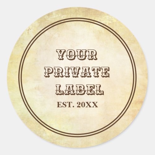 Vintage Aged Parchment Your Private Label Round