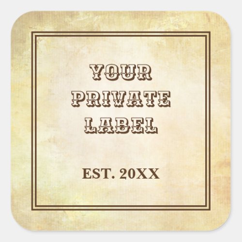 Vintage Aged Parchment Your Private Label Square
