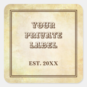 Vintage Aged Parchment Your Private Label Square