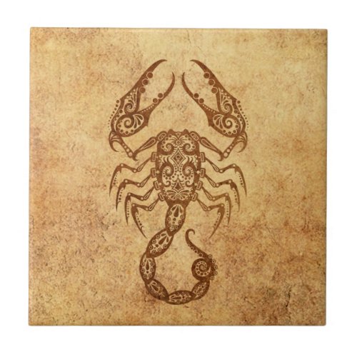 Vintage Aged Scorpio Zodiac Tile