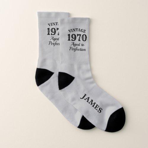 Vintage aged to perfection 50th Birthday mens Socks