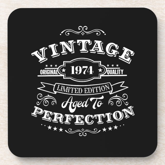 Vintage Aged to Perfection Beverage Coaster (Front)