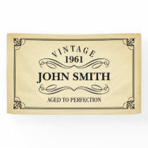 Vintage Aged to Perfection Birthday Banner