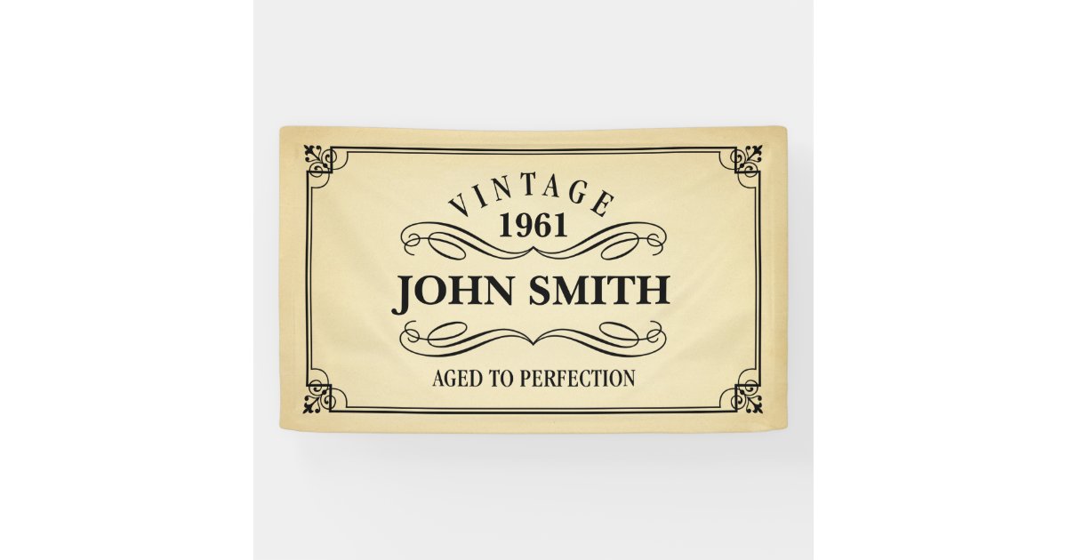 Vintage Aged to Perfection Birthday Banner | Zazzle