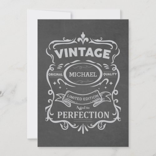 Vintage Aged to Perfection Birthday Party  Invitation