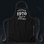 Vintage Aged to perfection funny 50th Birthday BBQ Apron<br><div class="desc">Vintage Aged to perfection funny 50th Birthday BBQ Apron for men. Cute quote for guys turning fifty. Make your own for 50 year old husband, world's greatest dad, boyfriend, chef, cook, grill master, uncle, grandpa, stepdad, friend, co worker, boss, father, etc. Black and white cooking apron with humorous saying. Customizable...</div>