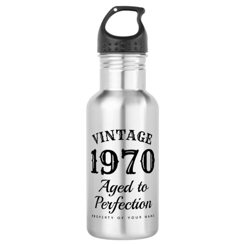 Vintage aged to perfection funny 50th Birthday Stainless Steel Water Bottle