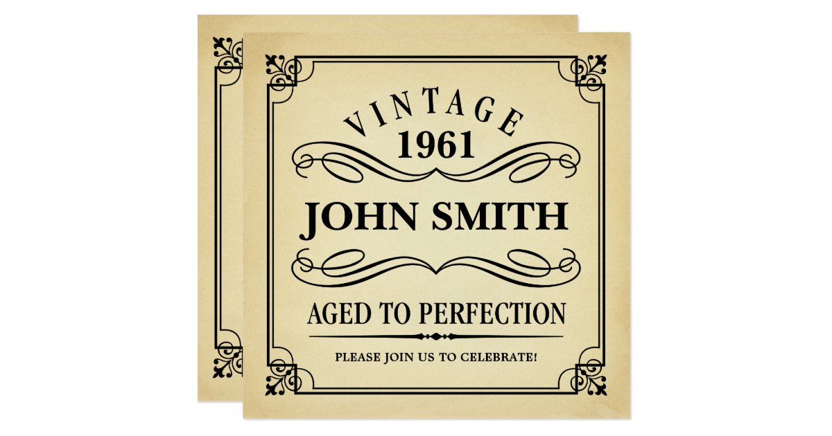 Download Vintage Aged to Perfection Funny Birthday Invite | Zazzle.com