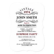 Vintage Aged to Perfection Funny Birthday Invite