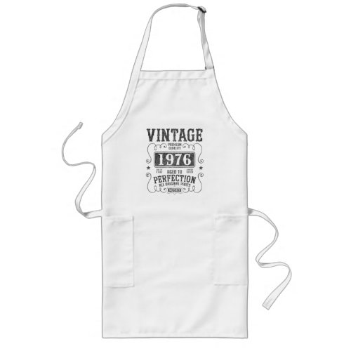 Vintage Aged To Perfection Funny Typography Long Apron