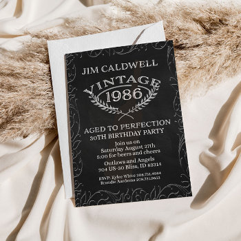 Vintage Aged To Perfection Invitation by SugSpc_Invitations at Zazzle