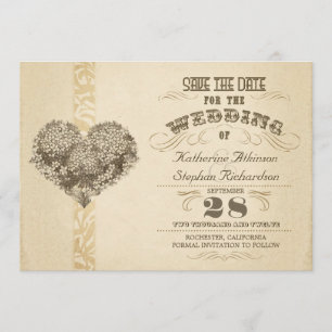 vintage aged typographic save the date