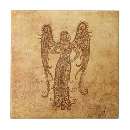 Vintage Aged Virgo Zodiac Ceramic Tile