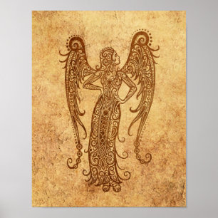 Vintage Aged Virgo Zodiac Poster