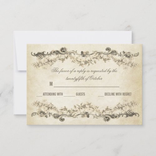 vintage aged wedding invitations