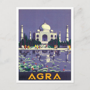 Vintage Agra Taj Mahal India Postcard
