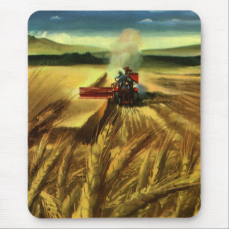 Vintage Agricultural Farm Business, Wheat Farming Mouse Pad