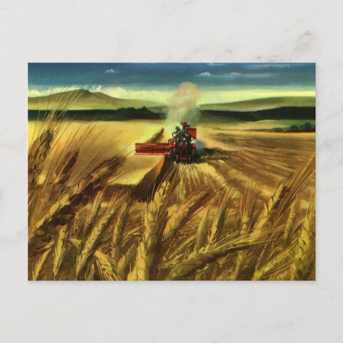 Vintage Agricultural Farm Business Wheat Farming Postcard