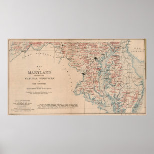 Vintage Agricultural Map of Maryland (1920) Poster