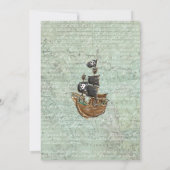 Vintage Ahoy Matey Pirate Birthday Party World Map Invitation (Back)