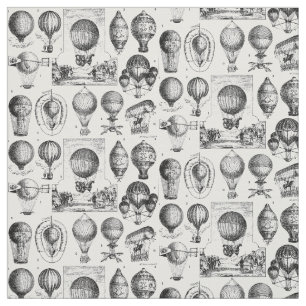 Vintage Air Balloons Aircraft "Steampunk" Pattern Fabric