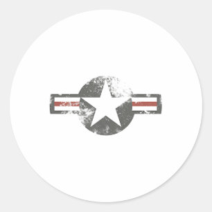 Vintage Air Force Logo Us Military Men Women Airfo Classic Round Sticker