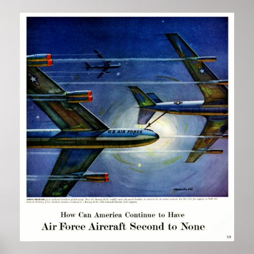 Vintage Air Force Plane Engines Advertisement Poster