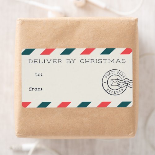 Vintage Air Mail Christmas Gift Labels