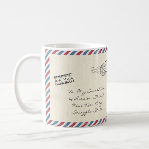 Vintage Air Mail Postcard Coffee Mug