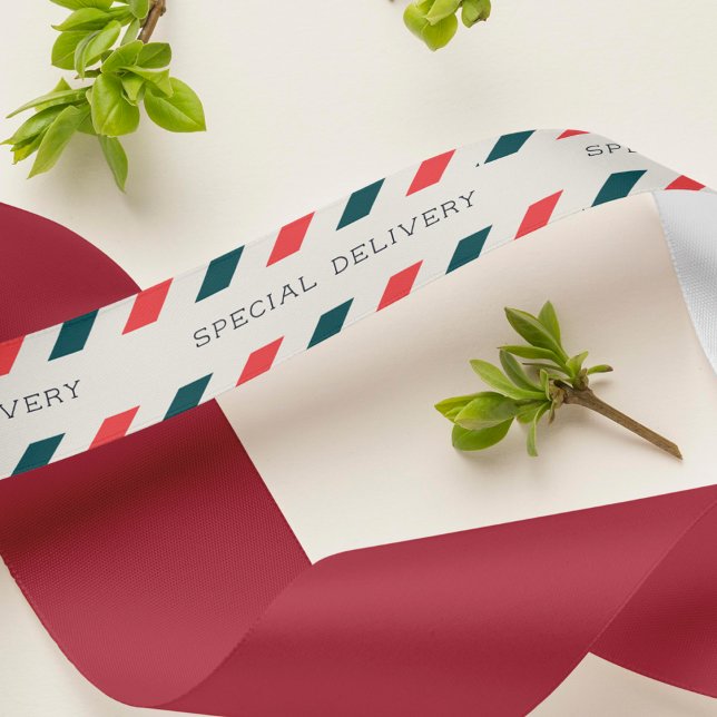 Vintage Air Mail "Special Delivery" Satin Ribbon (Creator Uploaded)