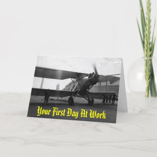 Vintage Aircraft 1933 Your First Day At Work Card
