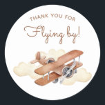 Vintage Aircraft Biplane Boy's Birthday Favor Classic Round Sticker<br><div class="desc">Treat all the little pilot's at the hangar with this vintage,  antique biplane birthday party favor seal sticker. Find adorable matching items in our shop for a cohesive airplane celebration!</div>