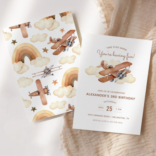 Vintage Aircraft Biplane Boy's Birthday Party 
