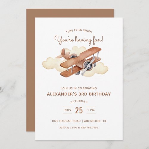 Vintage Aircraft Biplane Boy's Birthday Party