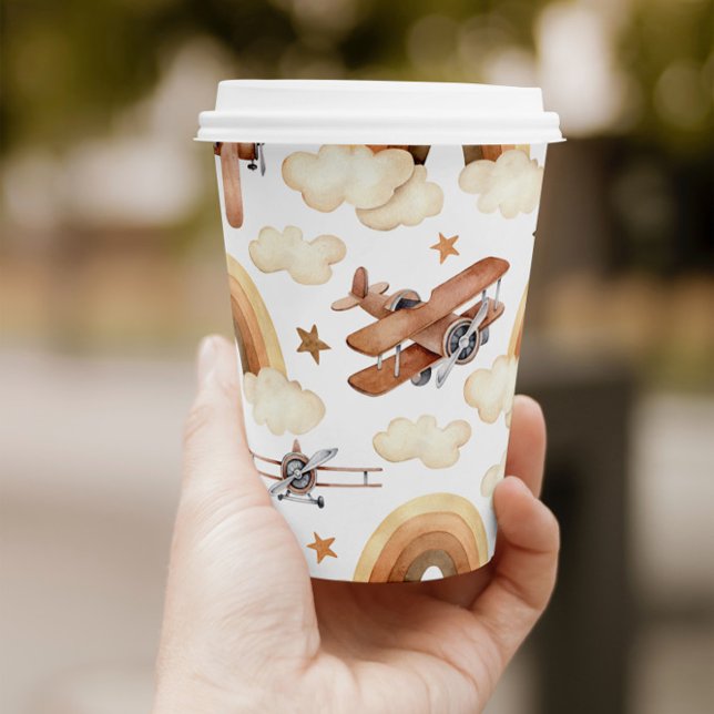 Vintage Aircraft Biplane Boy's Birthday Party Paper Cups (Creator Uploaded)