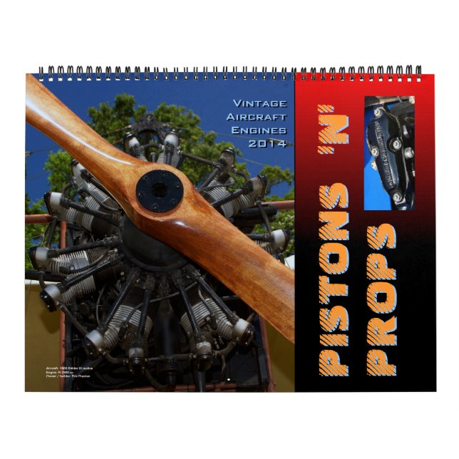Vintage  Aircraft  Engines Huge 2014 Calendar (Cover)