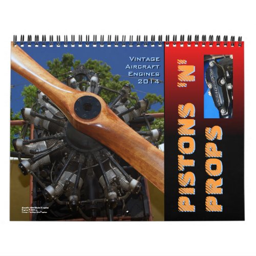 Vintage Aircraft Engines mid size 2014 Calendar