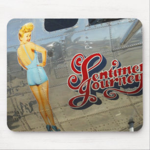 Vintage Aircraft Painting Mouse Pad