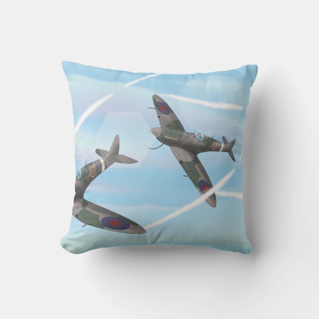 Vintage Aircraft Throw Pillow (Front)