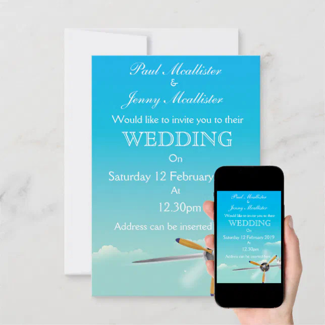 Vintage Aircraft Wedding invite | Zazzle