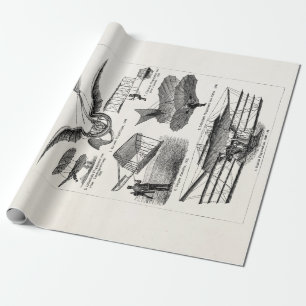 Vintage Aircrafts Airplanes Airships Retro Planes Wrapping Paper