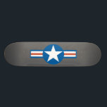 Vintage Airforce Logo Skateboard Deck<br><div class="desc">This skateboard mimics a wing from a vintage,  WWII style airplane.</div>