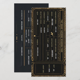 Vintage Airline Boarding Pass Destination Wedding  Save The Date