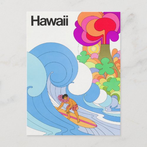 Vintage Airline Hawaii Travel Postcard