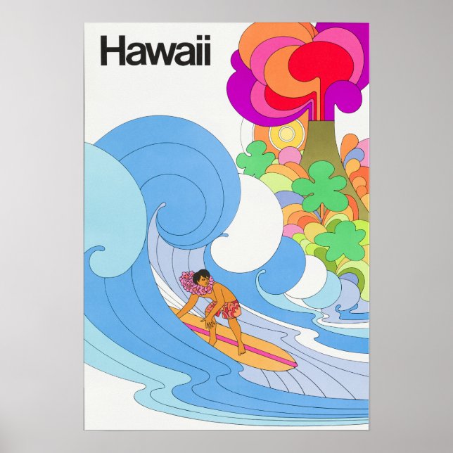 Vintage Airline Hawaii Travel Poster (Front)